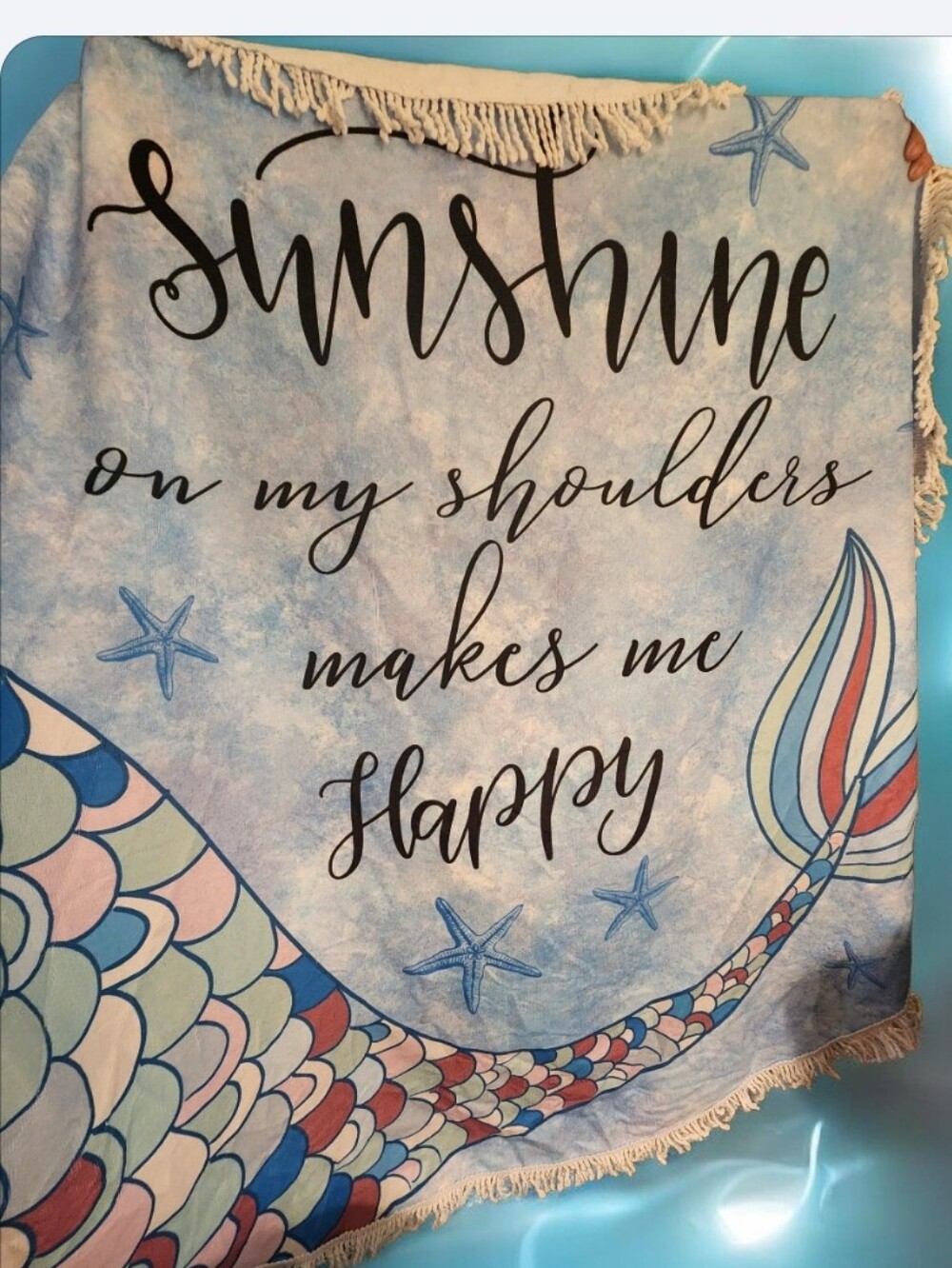 Mermaid Tail Beach Throw 'Sunshine on My Shoulders'■ Read Below